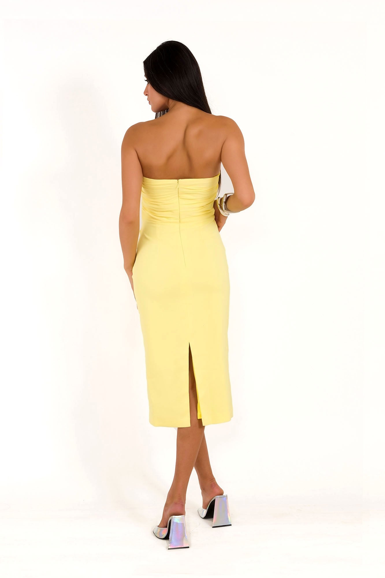 Amber Glow Midi Dress