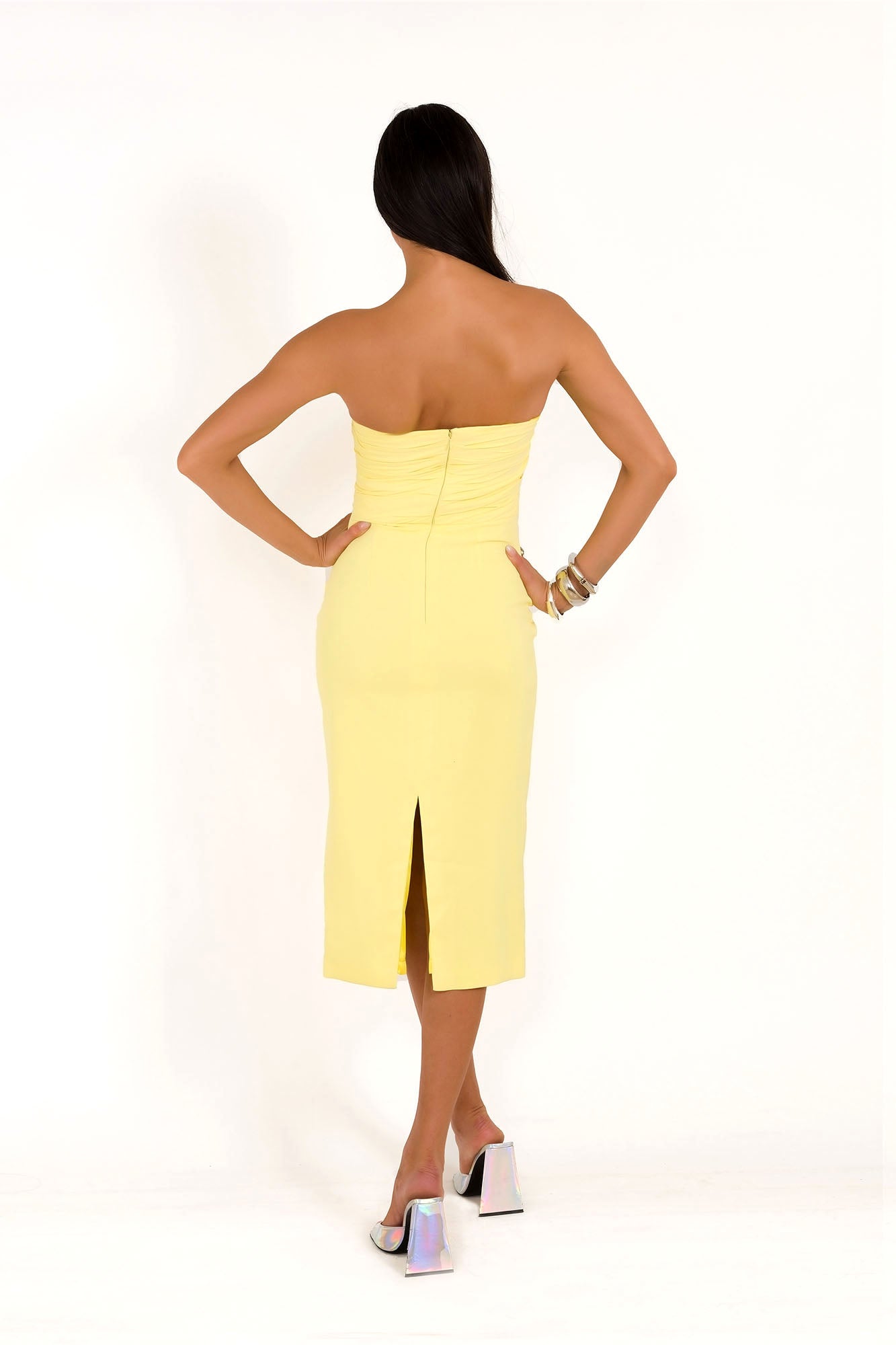 Amber Glow Midi Dress