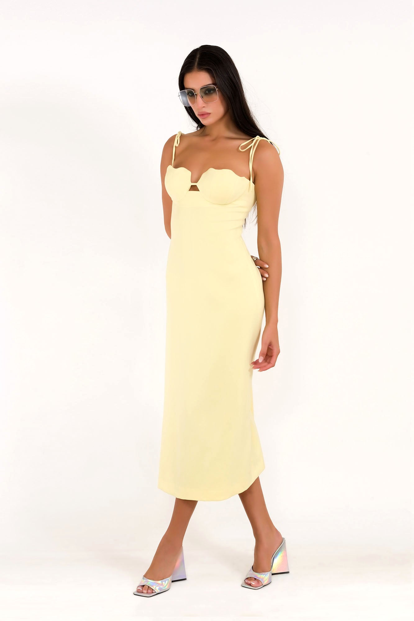 Golden Glow Midi Dress