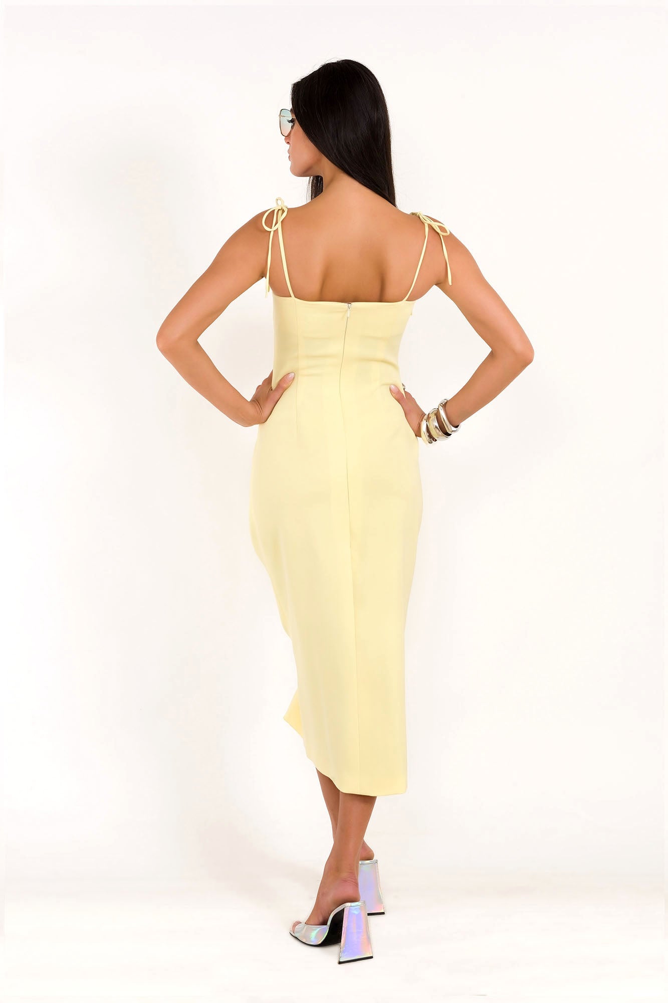 Golden Glow Midi Dress