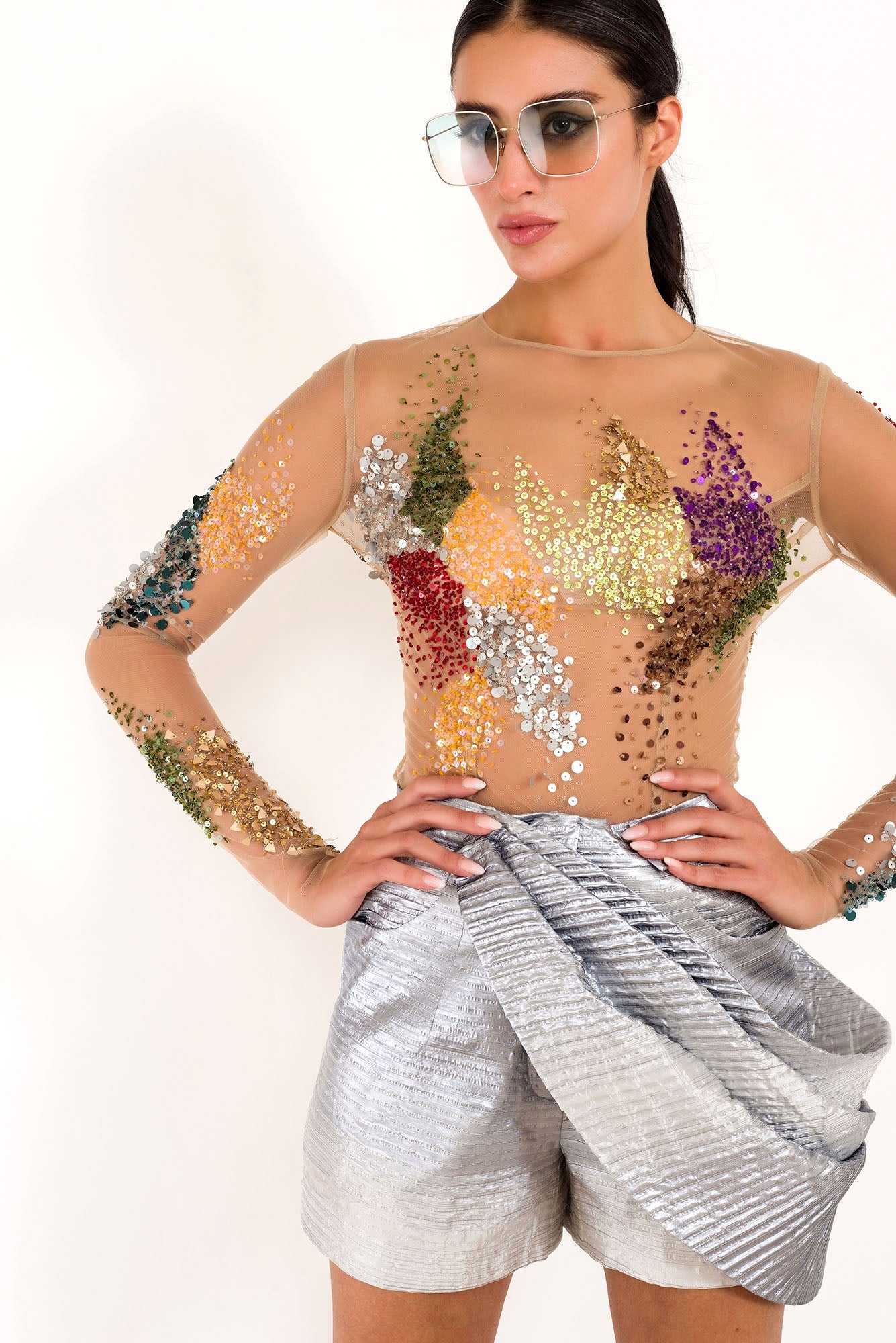 Glitter canvas Top