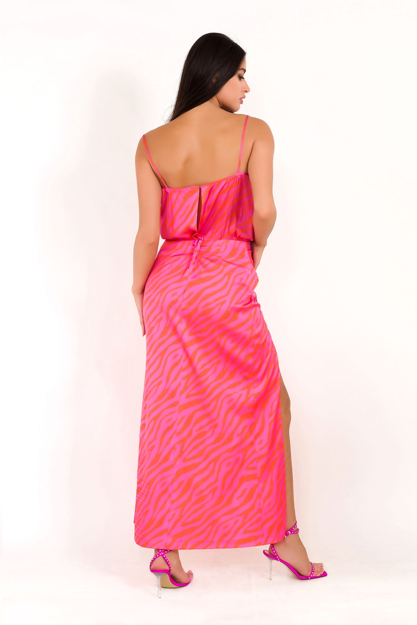 Flamingo Silk Dress