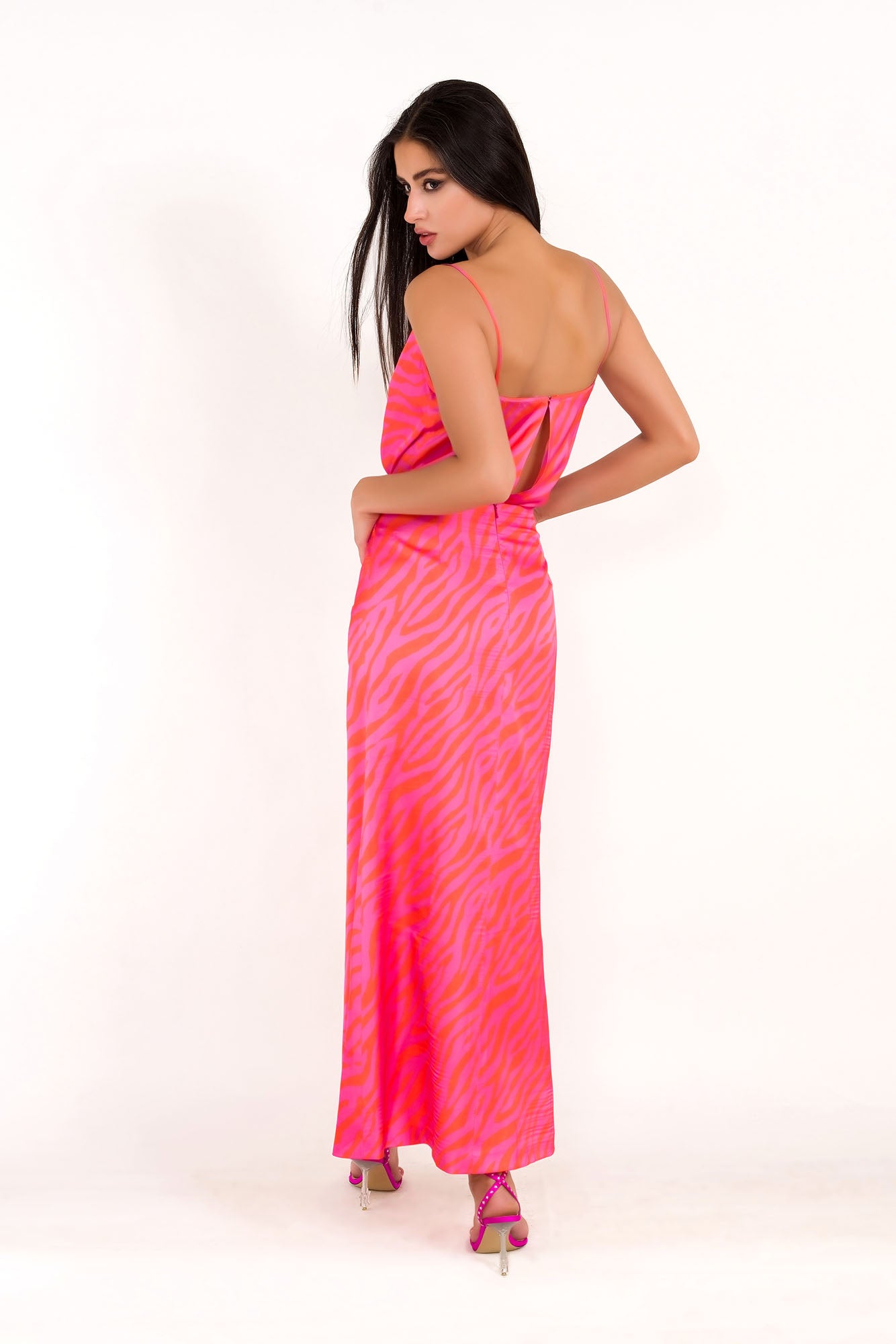Flamingo Silk Dress