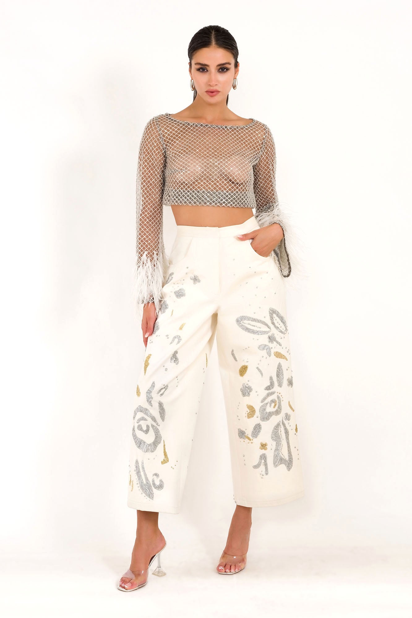 Luxe Embroidered Trousers