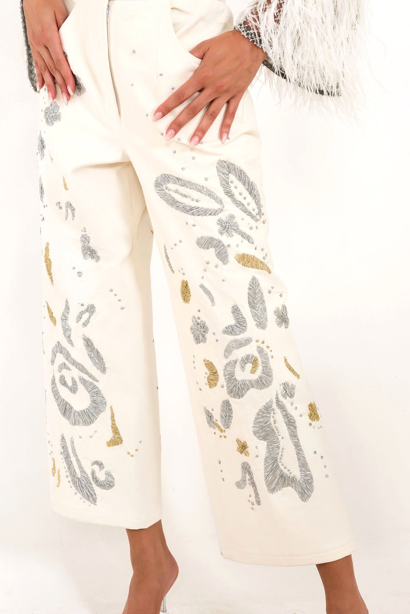 Luxe Embroidered Trousers