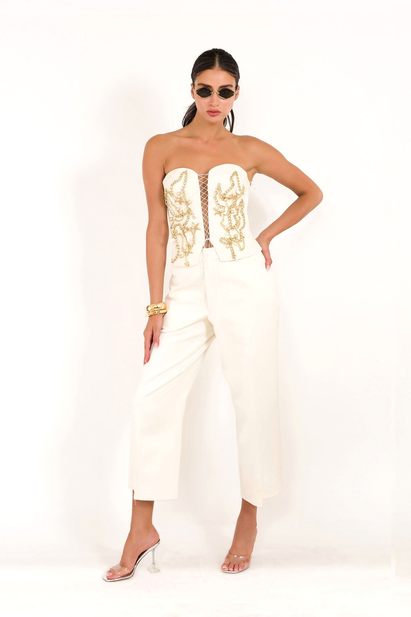 Gold White Top