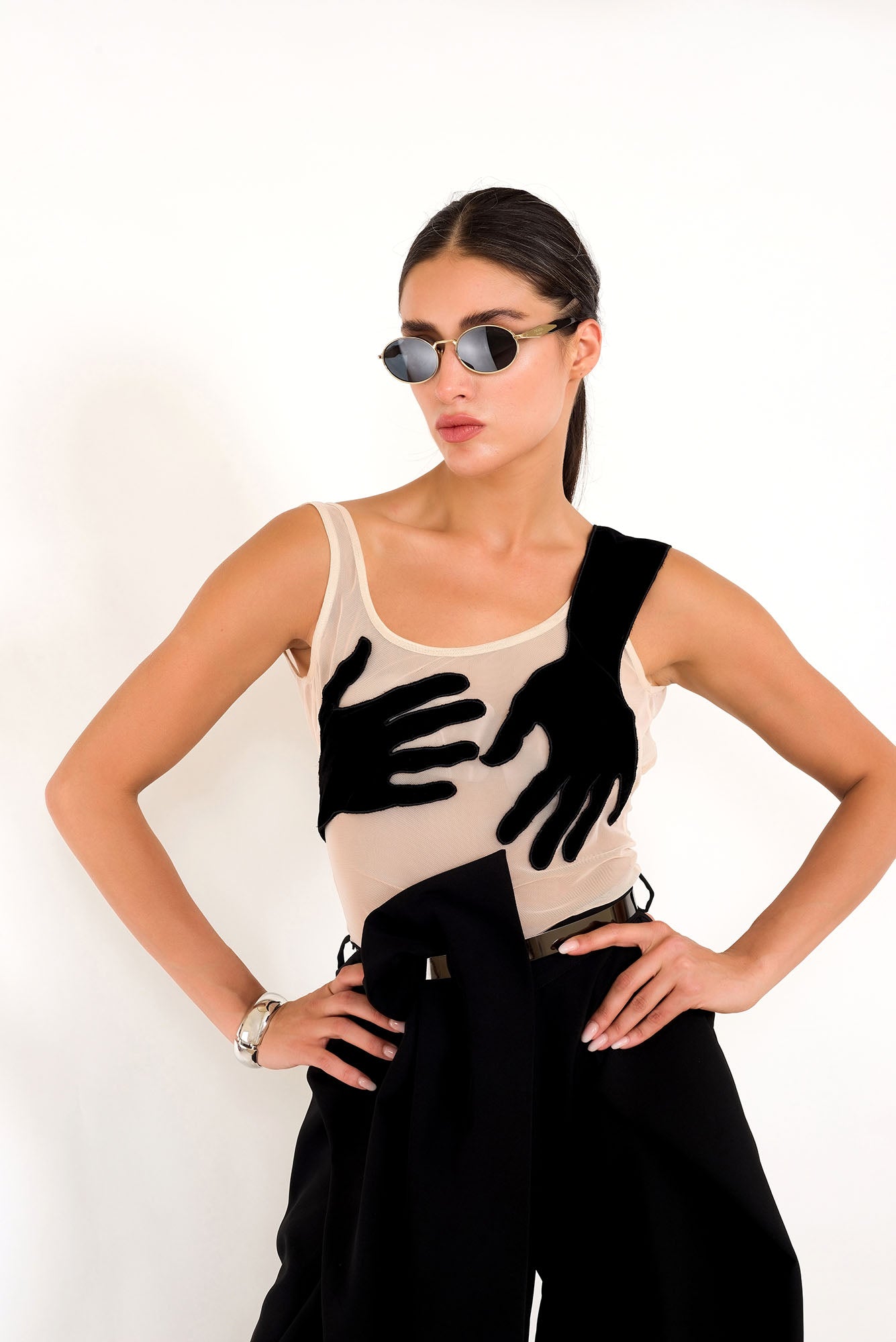 Hands in style body Top