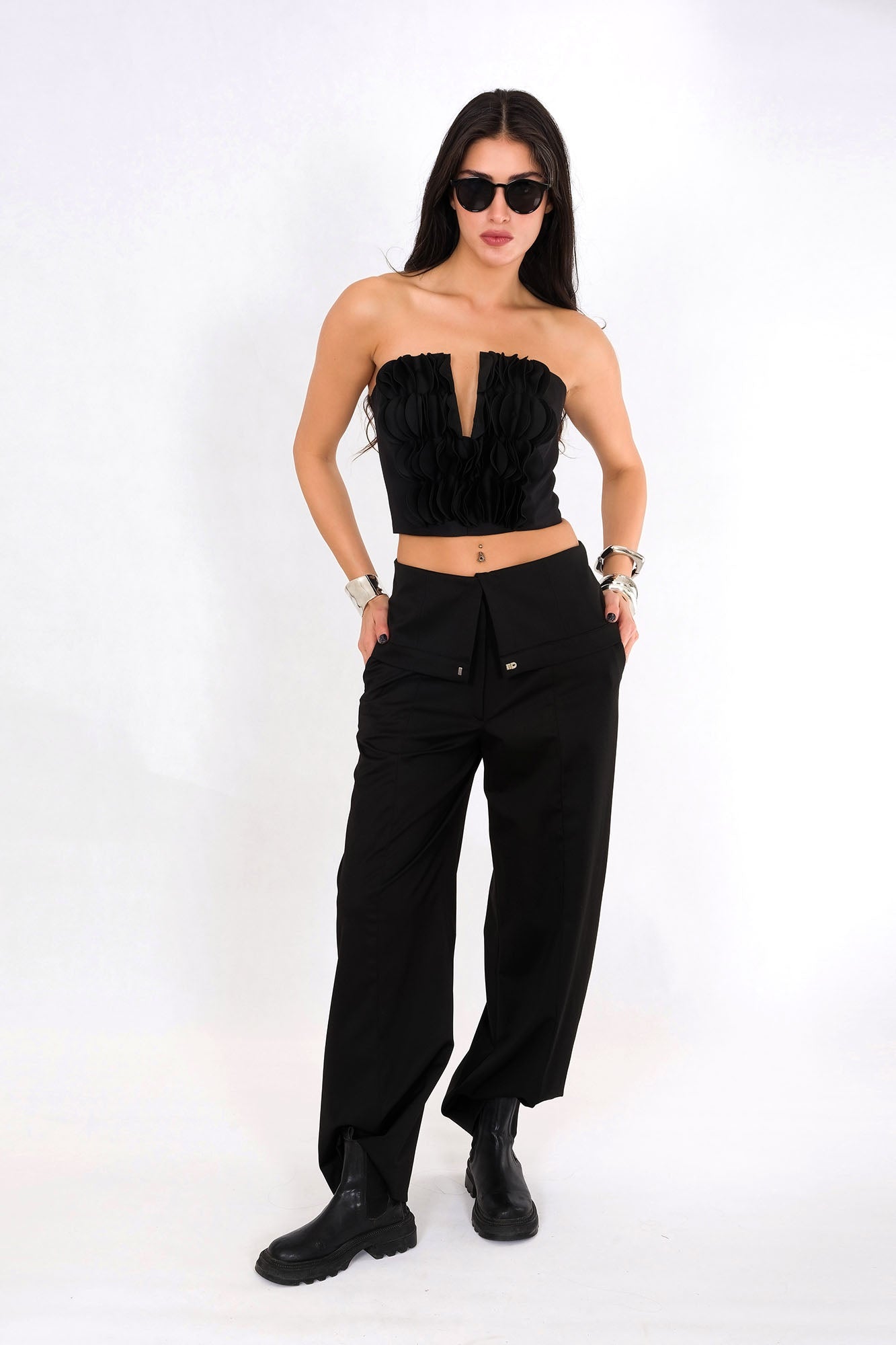 Black Bloom Top
