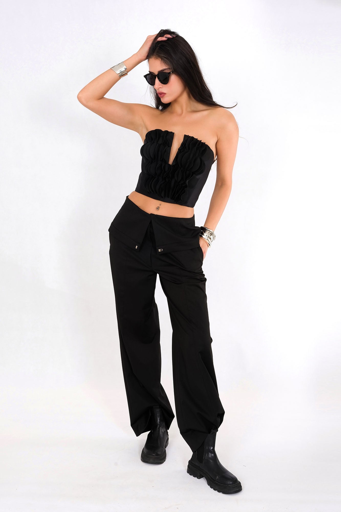 Black Bloom Top