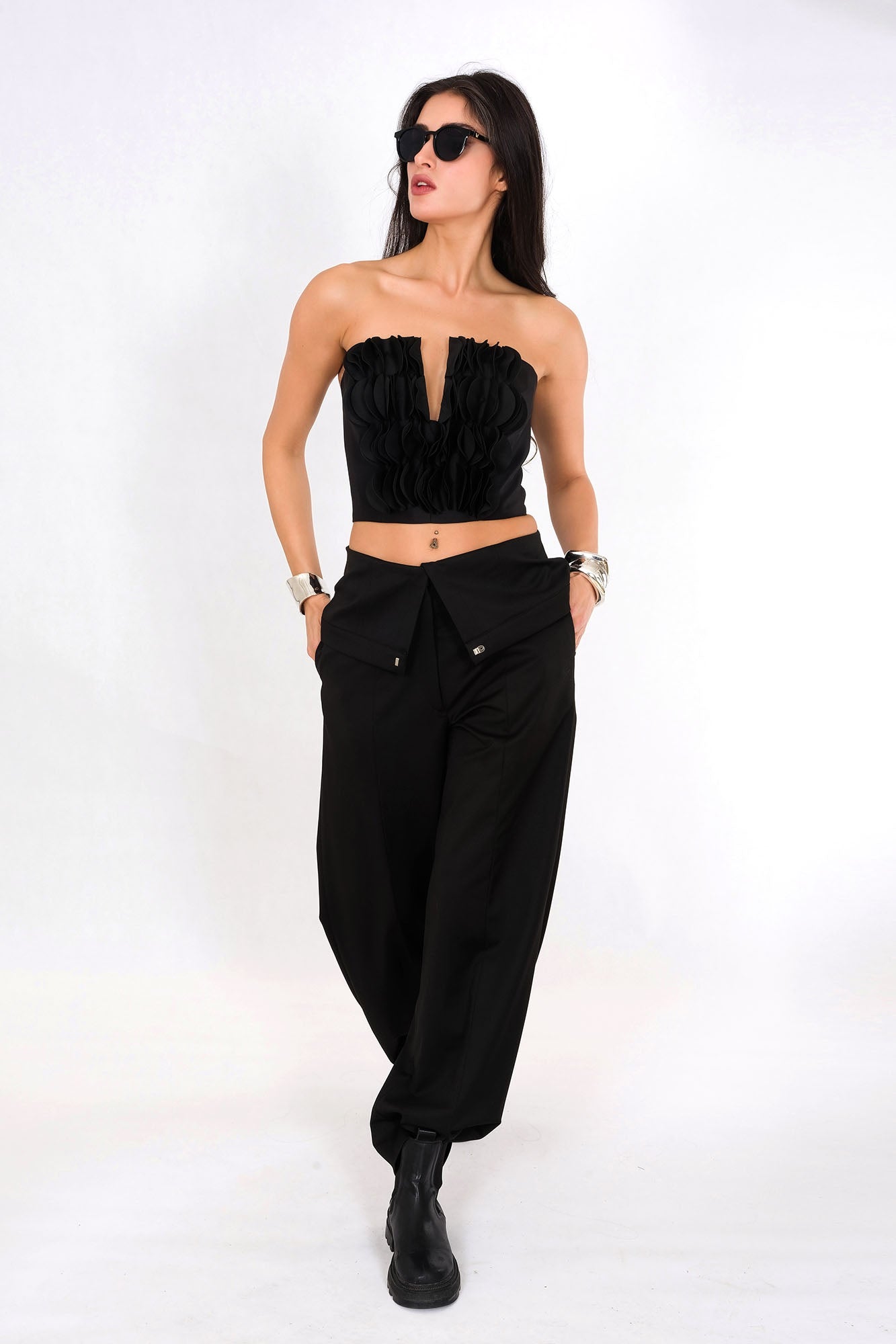 Black Bloom Top
