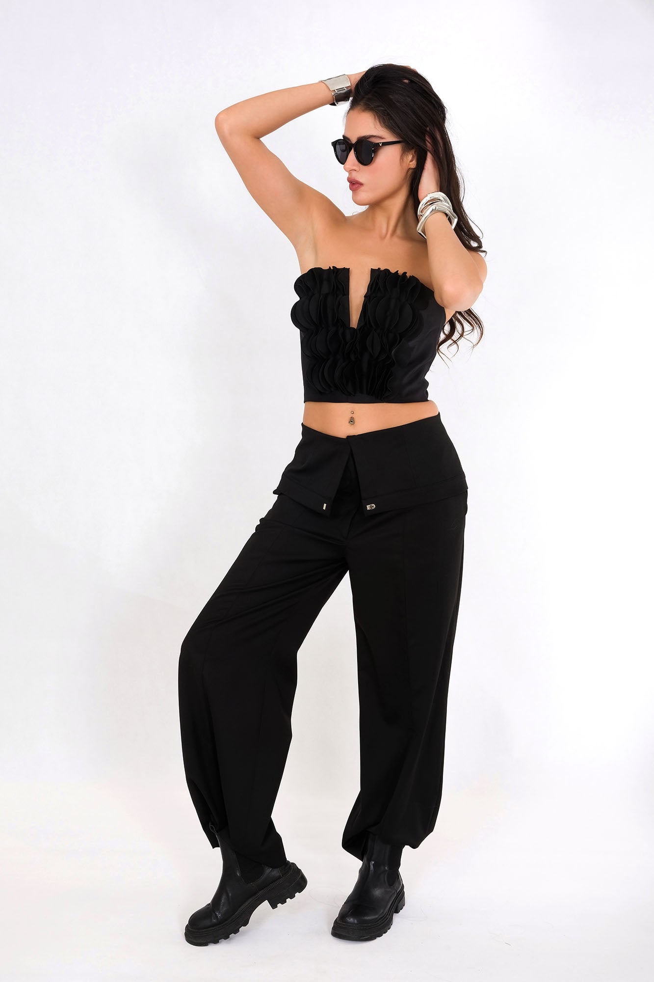 Black Bloom Top
