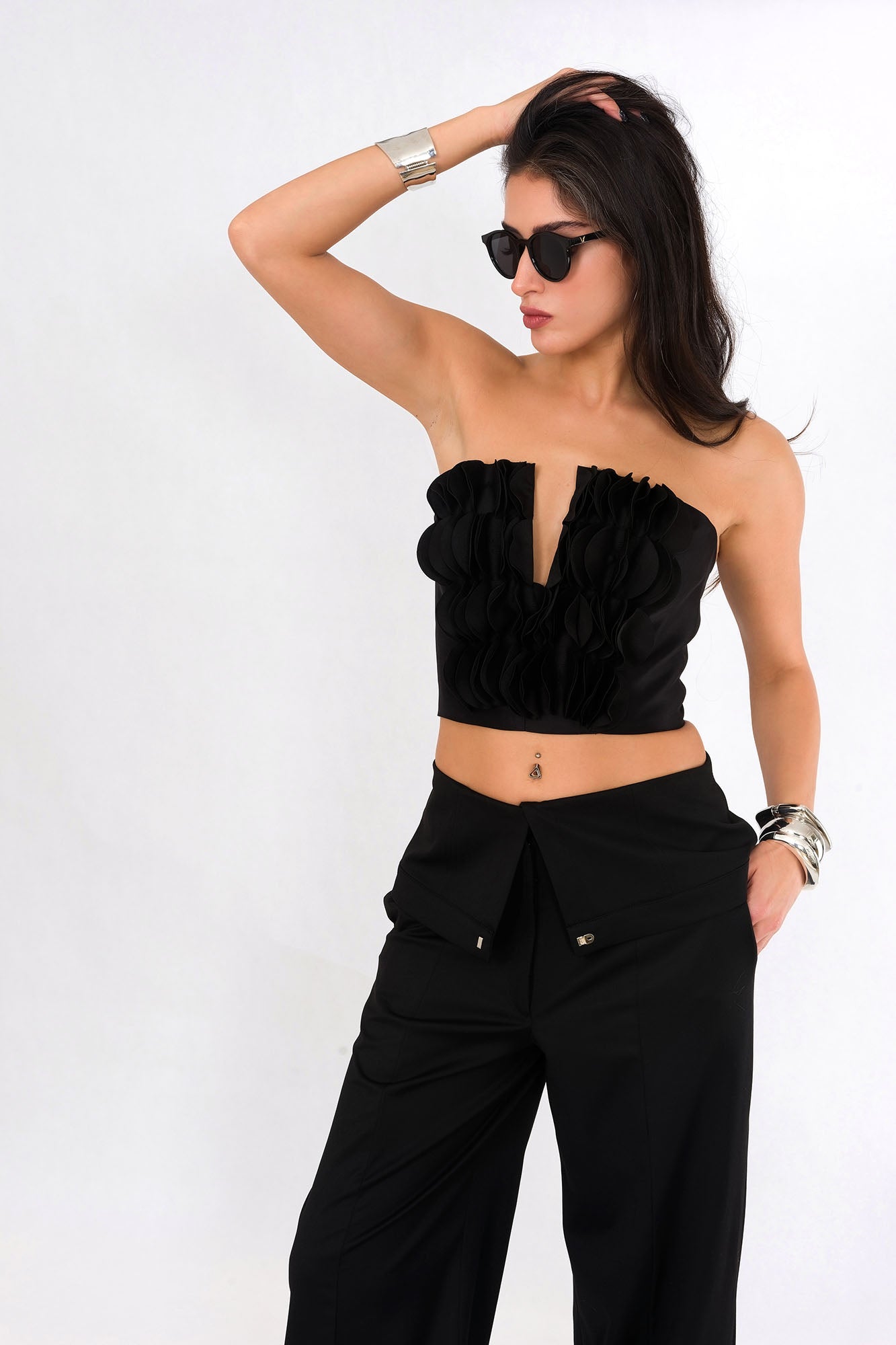 Black Bloom Top